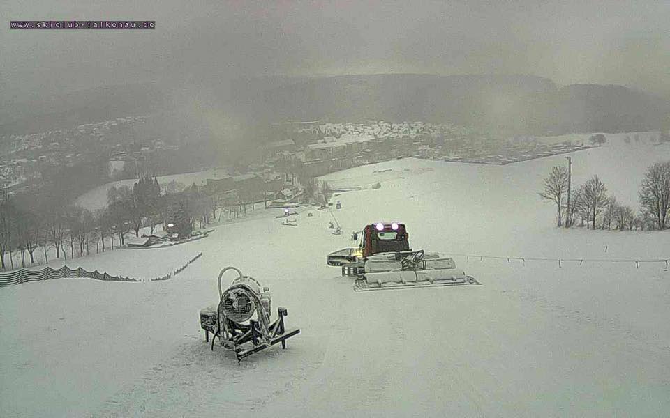 Neuschnee am 14.01.2017 am Skihang Falkenau